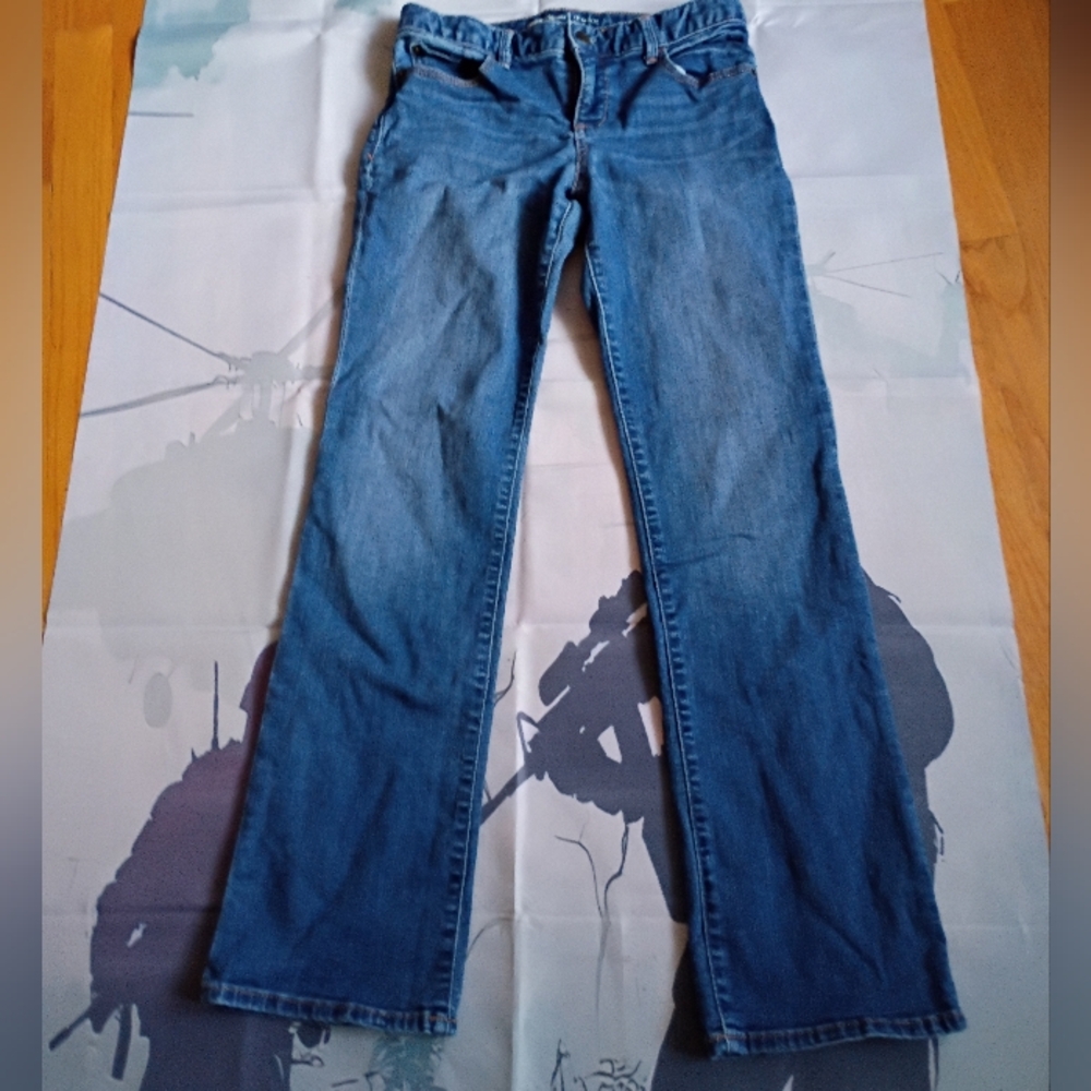 GapKids 1969 Bootcut Jeans Girls 14 Regular Blue Adjustable Waist, Stretch Denim